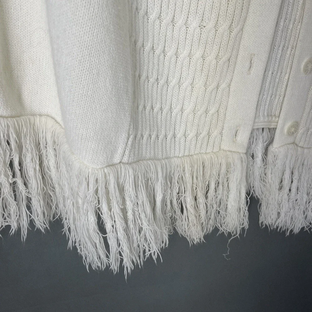 VTG Robinson's California Cape Women's One Size Poncho Sweater Pullover Fringe